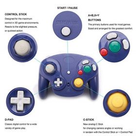 NGC Wireless Controller NGC Game Controller NGC2.4G Controller Compatible With Wii (Color: Blue)