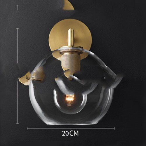 Bedside Wall Lamp Wrought Iron Glass Mirror Front LampMinimalist Aisle Wall Lamp