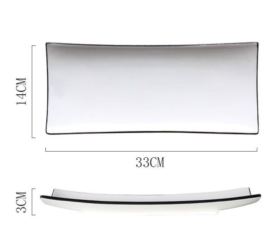 Japanese Plate Rectangular Sushi Simple Ceramic Tableware
