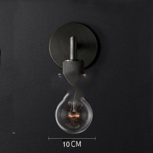 Bedside Wall Lamp Wrought Iron Glass Mirror Front LampMinimalist Aisle Wall Lamp